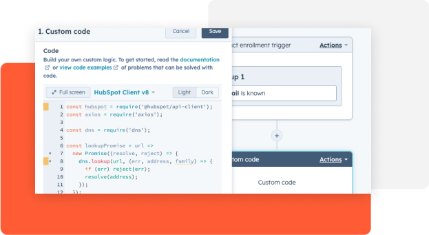 Custom code in HubSpot